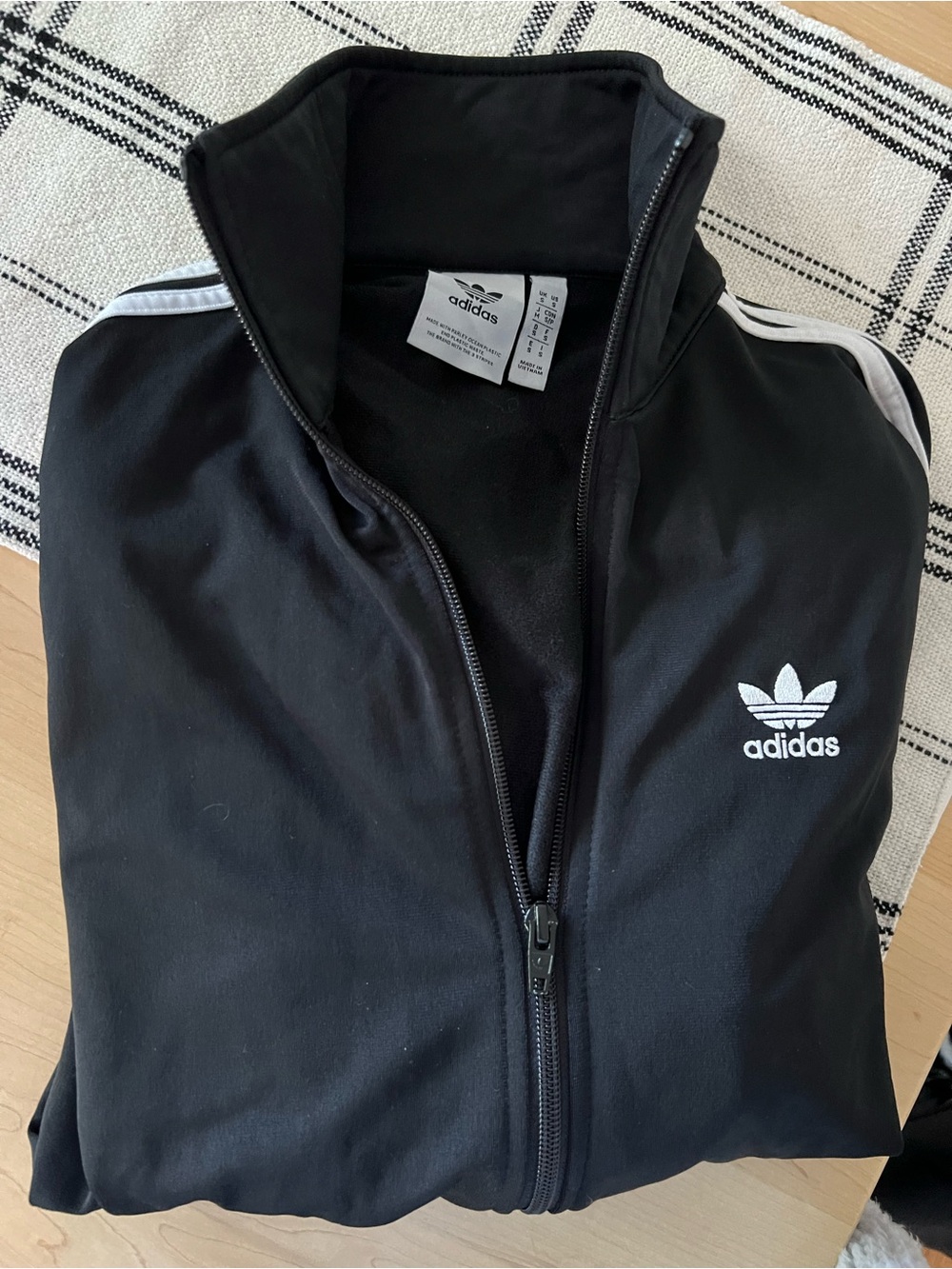 adidas Black Jacket with White Trefoil Label